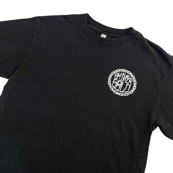 Tops - Shiner Gold Womens‎ M Black and White Graphic Tee, Shiner Gold Streetwear 581